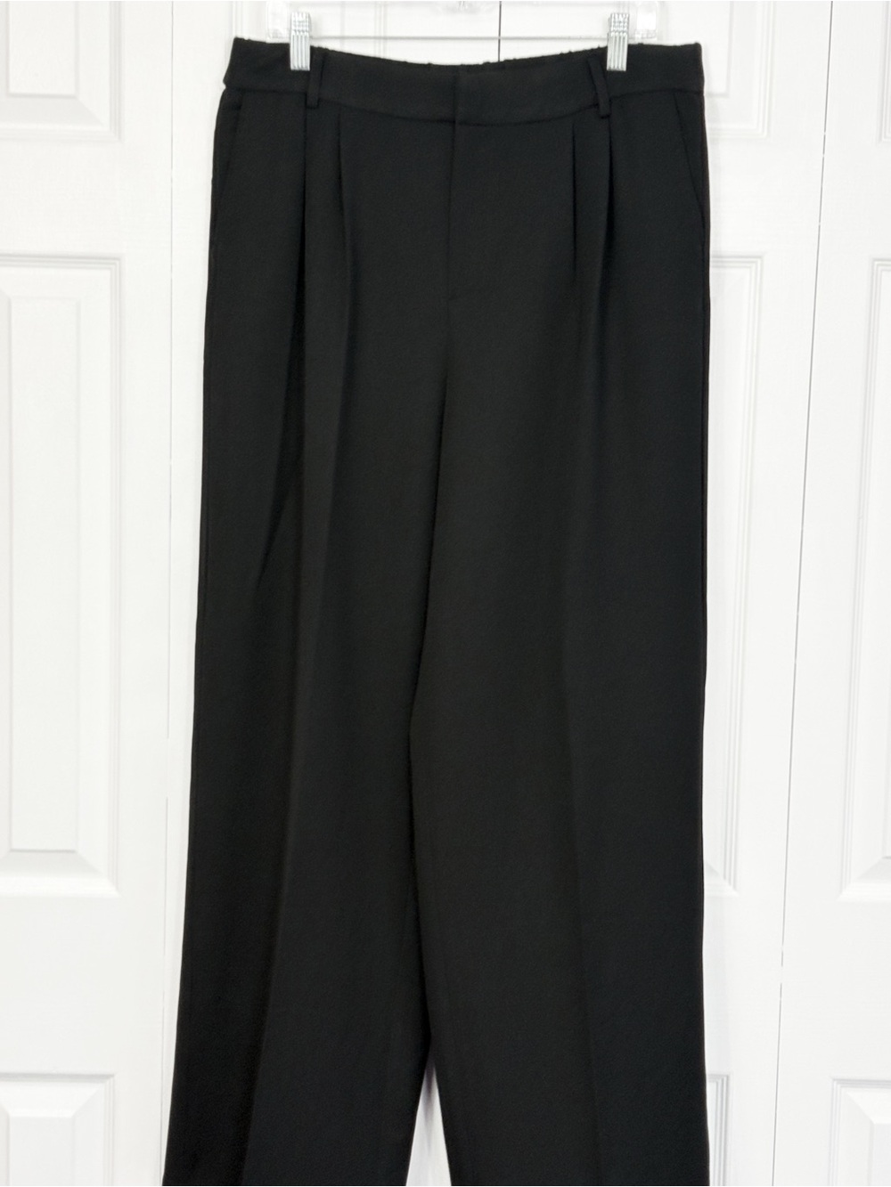 NWT Steve Madden Black Pleated Front High Rise Wide Leg Trouser Pants Large
